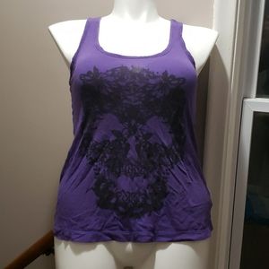 Vintage fun skull tank in purple